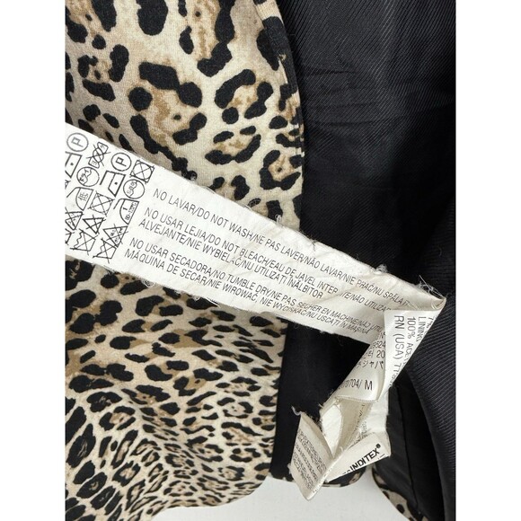 Zara Basics Jacket Size M Leopard Print Stretch Fitted Jersey Viscose - Picture 16 of 16